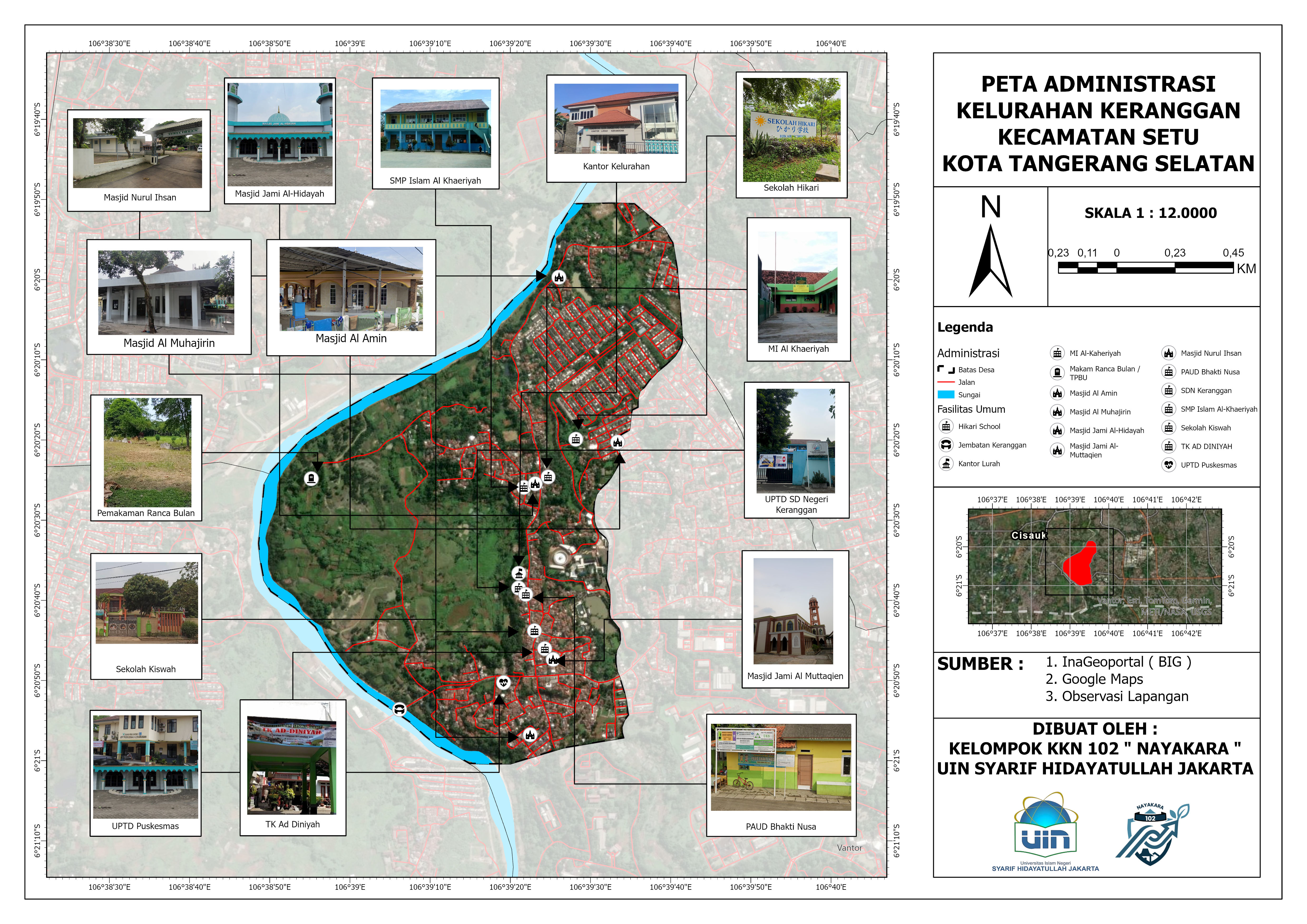 Layout Fasilitas Umum Kelurahan Keranggan